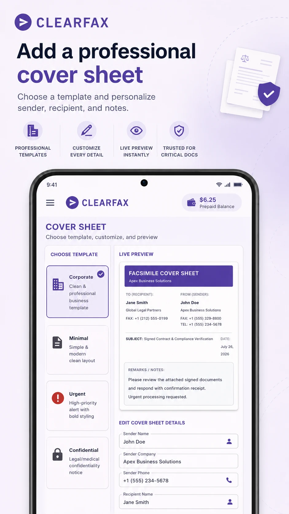 ClearFax Pro: Business Fax screenshot