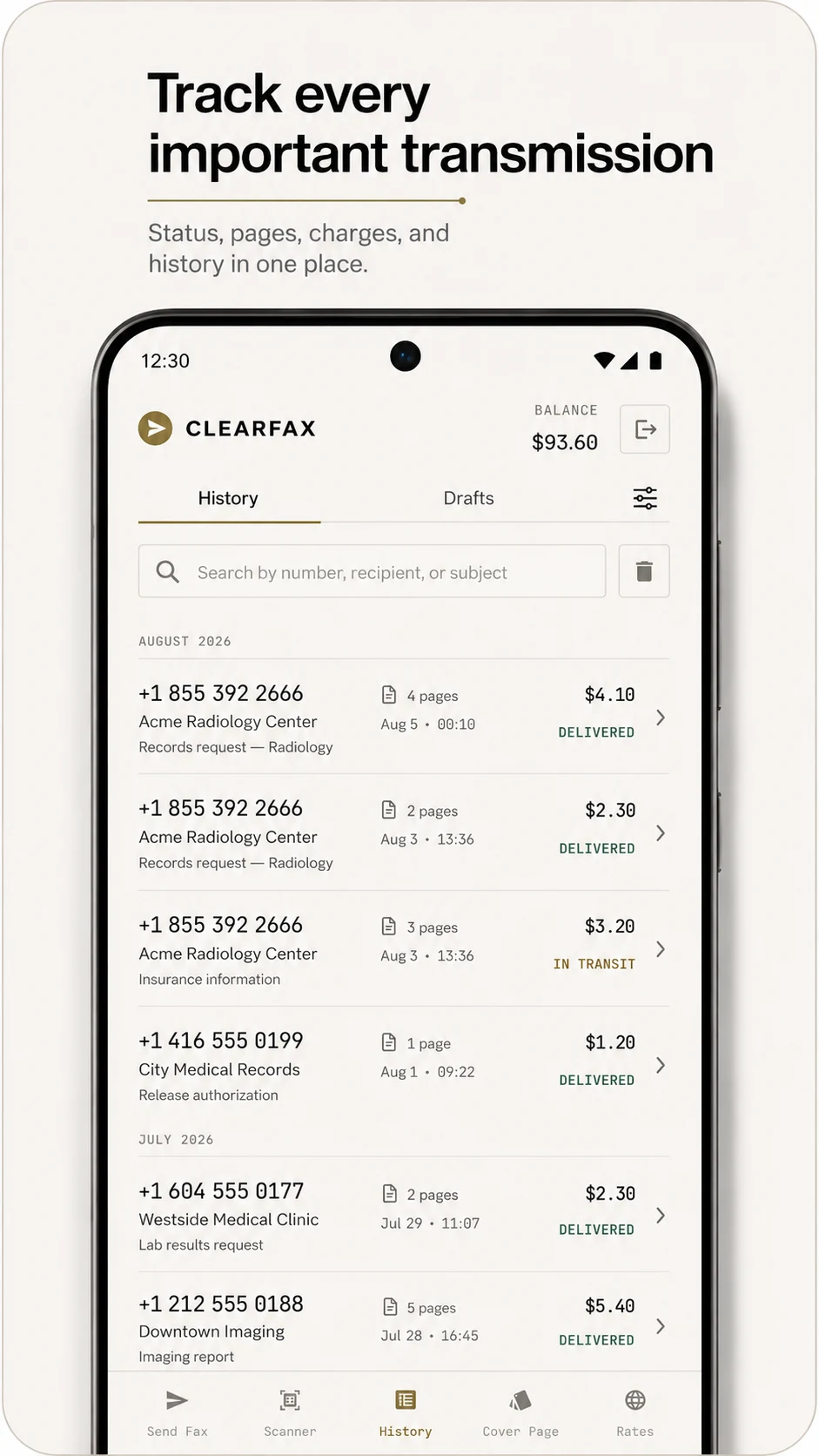 ClearFax Pro: Business Fax screenshot