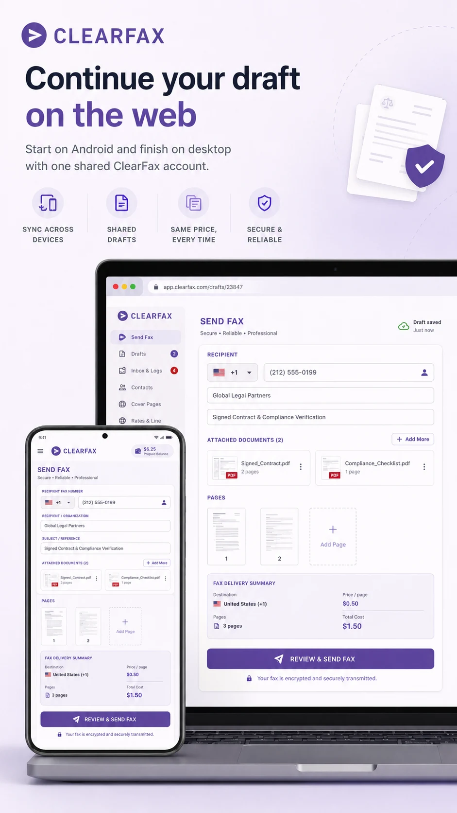 ClearFax Pro: Business Fax screenshot
